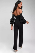 Enterizo Elegante Strapless Manga Volantes