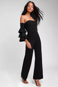 Enterizo Elegante Strapless Manga Volantes