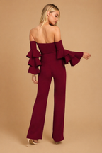 Enterizo Elegante Strapless Manga Volantes