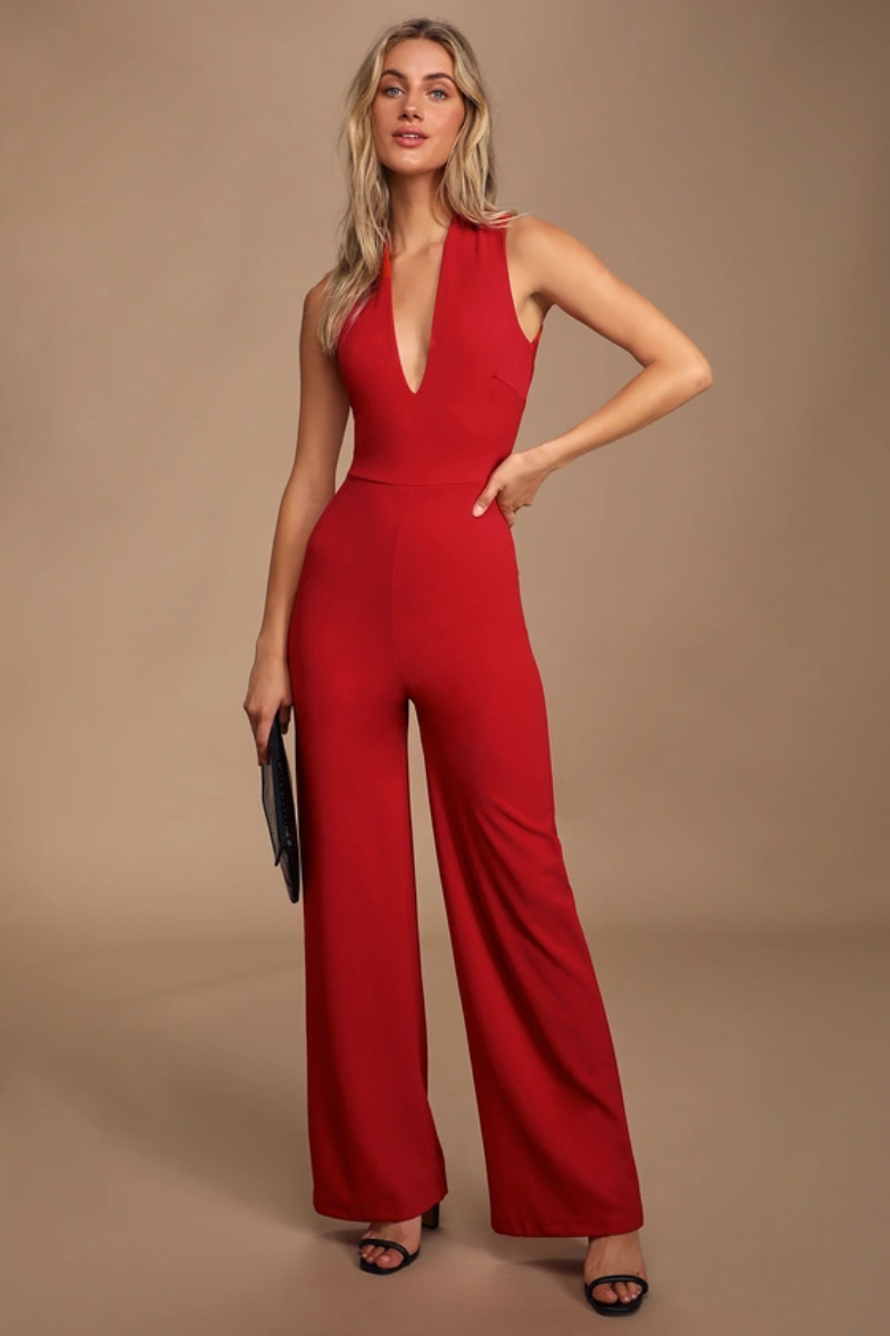 Enterizo Elegante Escote Profundo Espalda Descubierta