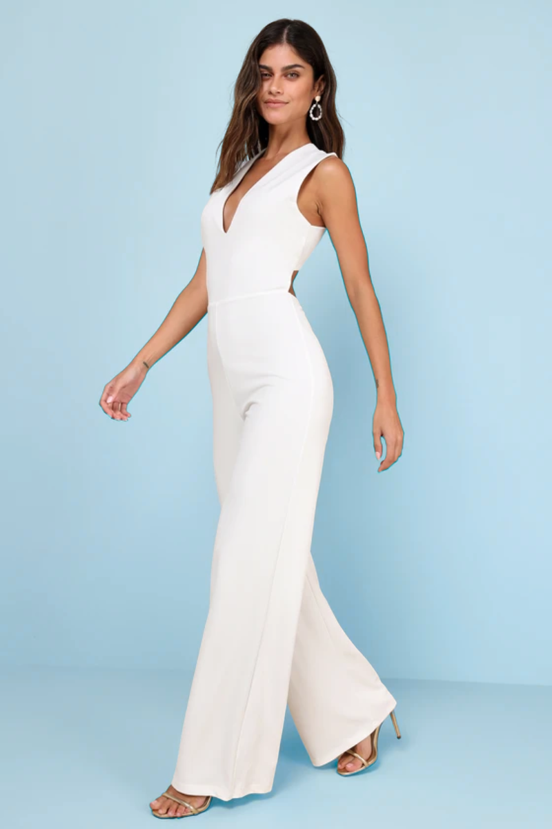 Enterizo Elegante Escote Profundo Espalda Descubierta