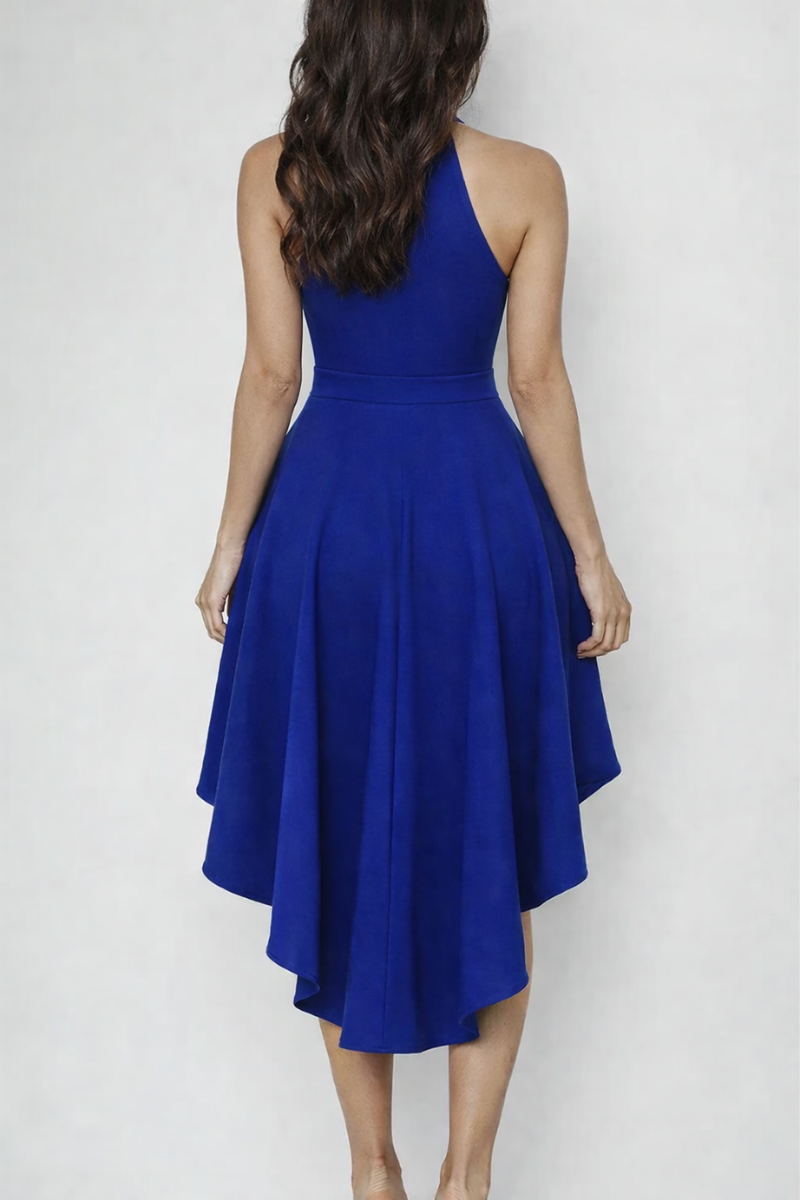 Vestido cuello Halter Asimétrico cola de pato de Mujer
