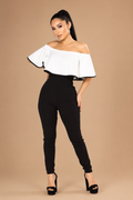Enterizo Elegante cuello Bandeja Bicolor y ajustado para Mujer