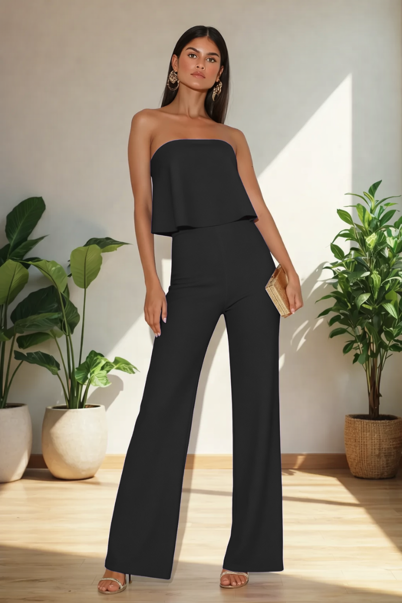 Enterizo Strapless Elegante Corte Recto