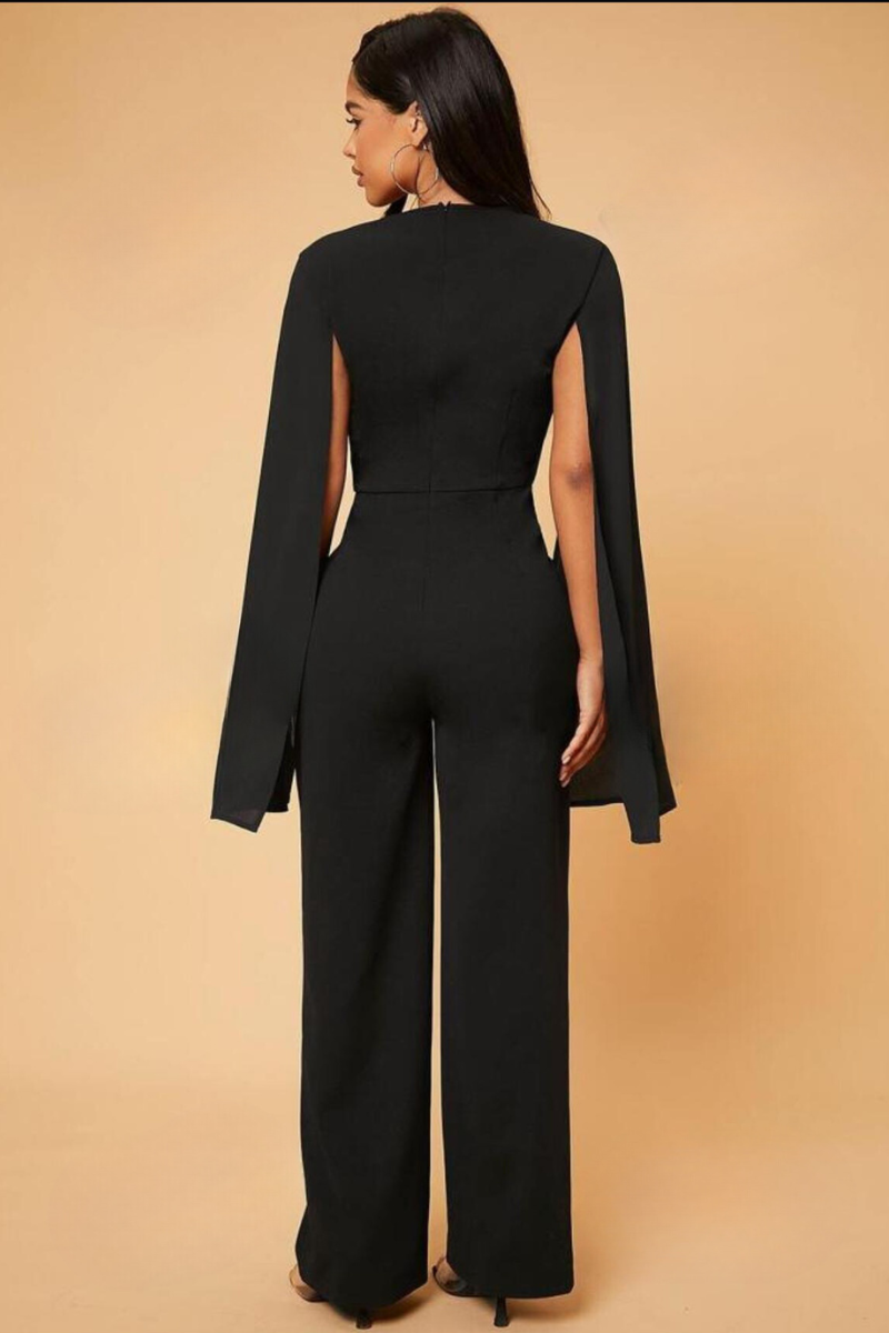 Enterizo Elegante Manga Capa Escote V