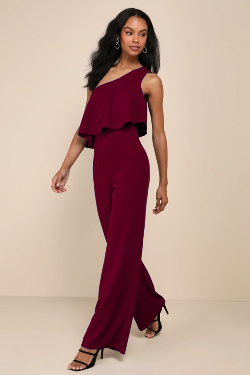 Enterizo Palazzo Un Hombro Elegante Mujer 4065