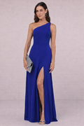 Vestido Largo Elegante Un Hombro Con Abertura Lateral Formal