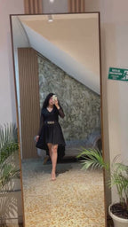 Vestido Asimétrico Cola de pato Manga en Malla Elegante