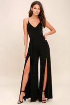 Enterizo Elegante-casual con Abertura y Tirantes Delgados